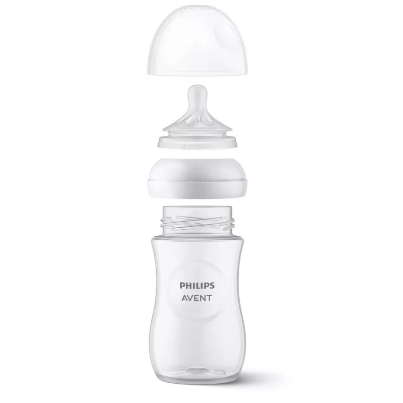 Tetina para biberón Philips Avent Natural Response, flujo de leche rápido, 3m+, pack de 2, silicona, transparente