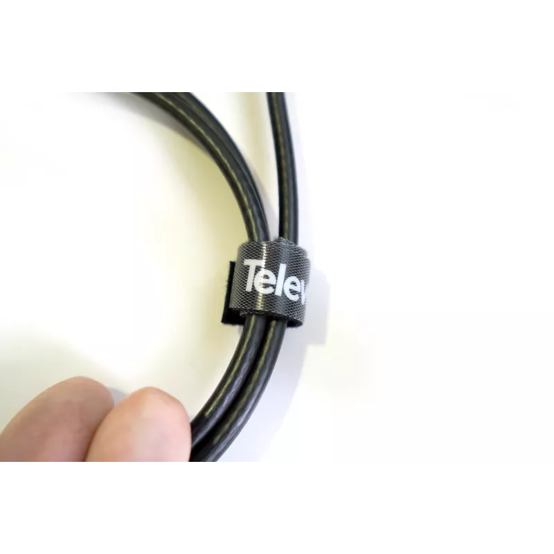 Rollo de bridas de cable con velcro Televes KB 8, 8 mm x 10 m, negro, reutilizable 200101