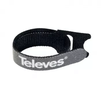 Bridas de cable con velcro Televes KBL, pack de 10, negro, 15 mm x 250 mm 200102