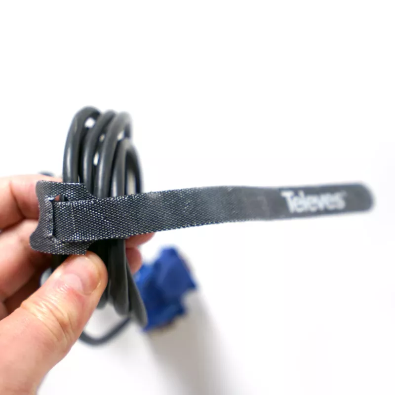 Bridas de cable con velcro Televes KBL, pack de 10, negro, 15 mm x 250 mm 200102