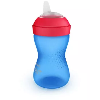 Vaso de aprendizaje Philips Avent My Grippy con boquilla suave 300ml, 9M+, azul