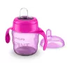 Philips AVENT Easy Sip vaso de aprendizaje con asas, 6M+, 200 ml, boquilla de silicona, rosa