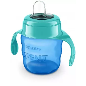 Philips AVENT Easy Sip vaso de aprendizaje con asas, 6M+, 200 ml, boquilla de silicona, verde