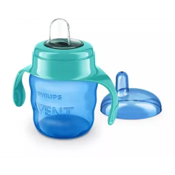 Philips AVENT Easy Sip vaso de aprendizaje con asas, 6M+, 200 ml, boquilla de silicona, verde