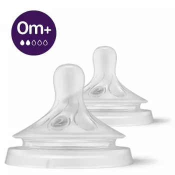 Philips Avent Natural Response tetina de silicona para biberón, flujo lento, 0M+, pack de 2