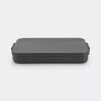 Brabantia Make & Take fiambrera plana, gris oscuro, 1,2 L, plástico sin BPA, a prueba de fugas, apta para lavavajillas