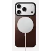 NOMAD Magnetic Leather Back para iPhone 17 compatible con MagSafe piel Horween Rustic Brown