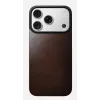 NOMAD Magnetic Leather Back para iPhone 17 compatible con MagSafe piel Horween Rustic Brown
