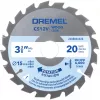 Dremel CS500 hoja de sierra circular para madera 85mm, con punta de carburo de tungsteno, 20 dientes, para DSM20 Compact Saw 2608846431