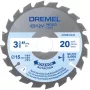 Dremel CS500 hoja de sierra circular para madera 85mm, con punta de carburo de tungsteno, 20 dientes, para DSM20 Compact Saw 2608846431