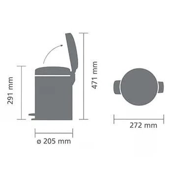 Brabantia NewIcon cubo de pedal 5L Brilliant Steel