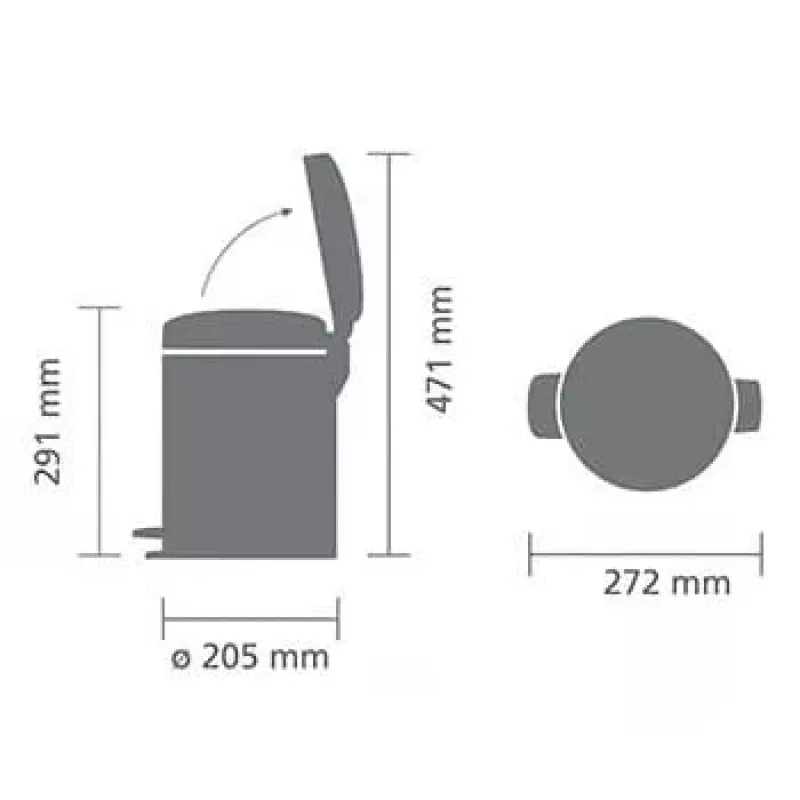 Brabantia NewIcon cubo de pedal 5L Brilliant Steel