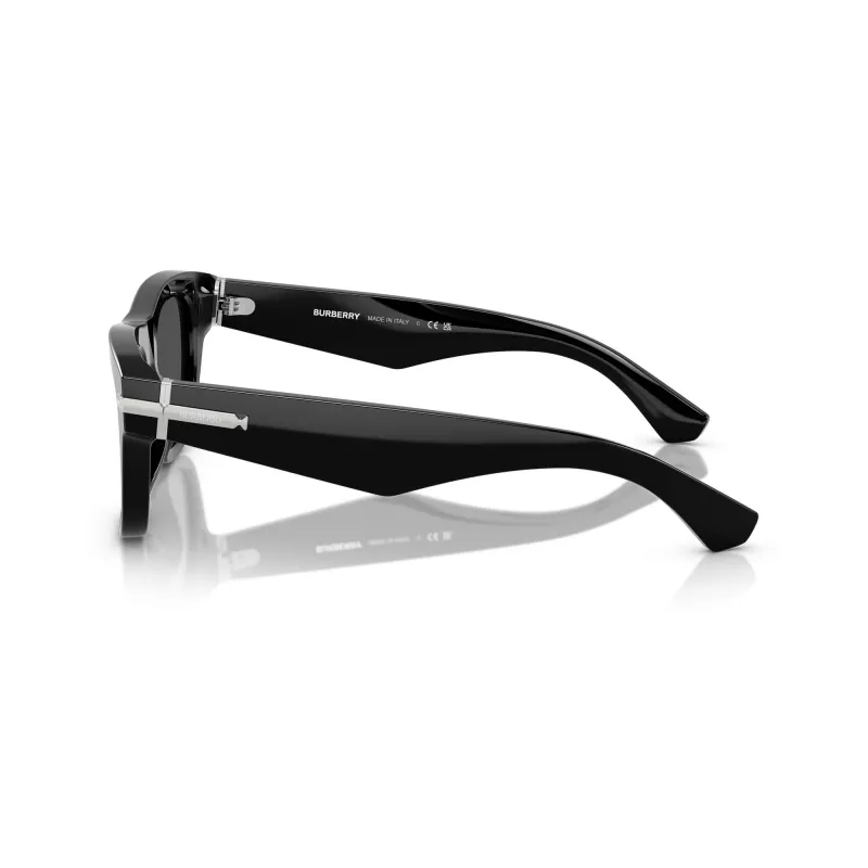 Burberry BE4438U300187 gafas de sol hombre, rectangulares, montura negra, lentes gris oscuro, 53/19/145 mm