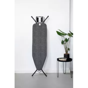 Funda de tabla de planchar Brabantia Denim Black, talla B, 124x38 cm, acolchado 8 mm
