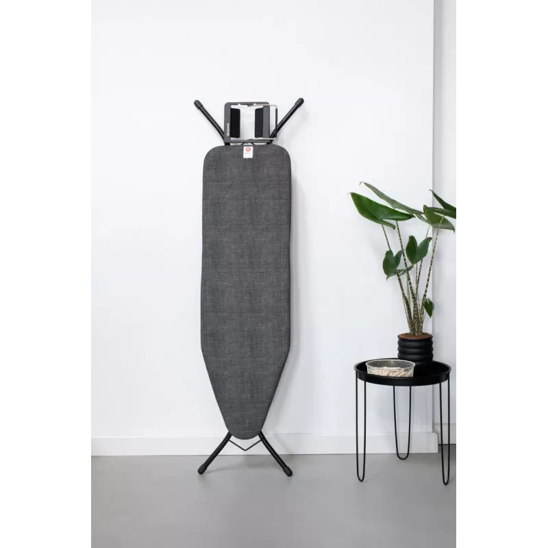 Funda de tabla de planchar Brabantia Denim Black, talla B, 124x38 cm, acolchado 8 mm