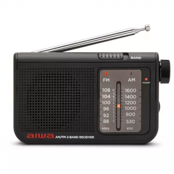 AIWA RS-55/BK radio de bolsillo analógica portátil AM/FM, negra