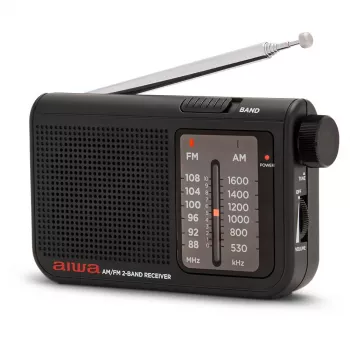AIWA RS-55/BK radio de bolsillo analógica portátil AM/FM, negra