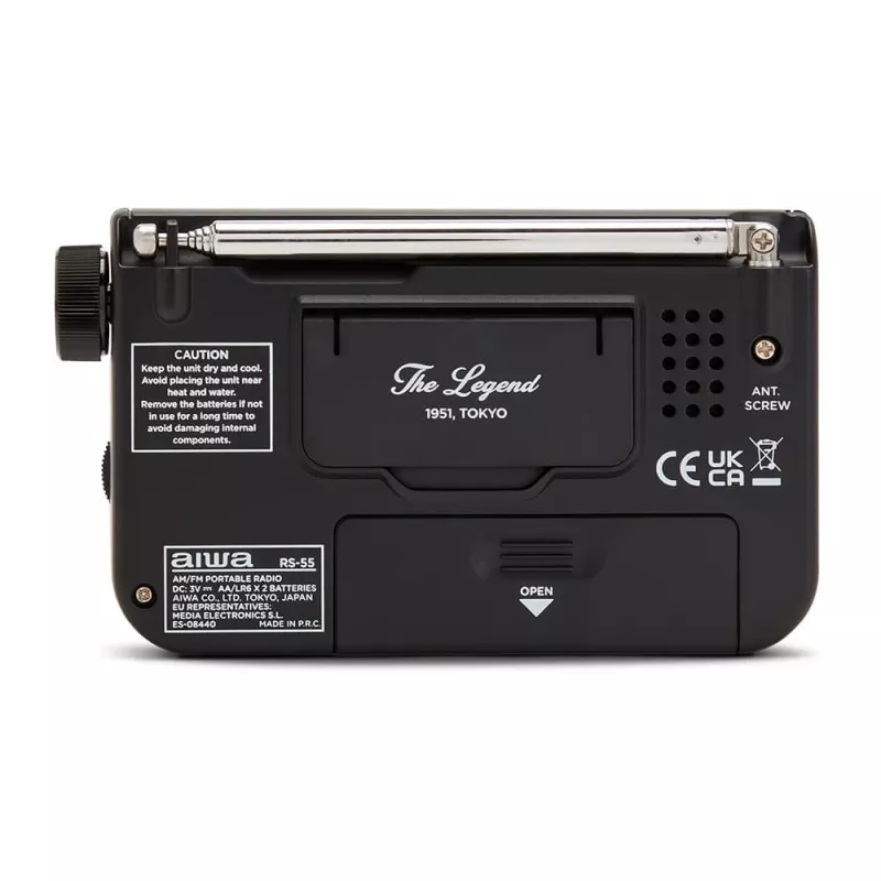 AIWA RS-55/BK radio de bolsillo analógica portátil AM/FM, negra