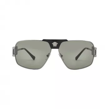 Versace VE2251-1001-2 gafas de sol hombre Pilot Aviator montura negra lentes grises 63mm