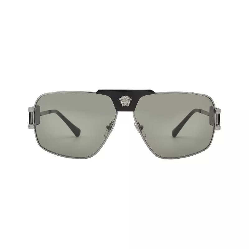Versace VE2251-1001-2 gafas de sol hombre Pilot Aviator montura negra lentes grises 63mm