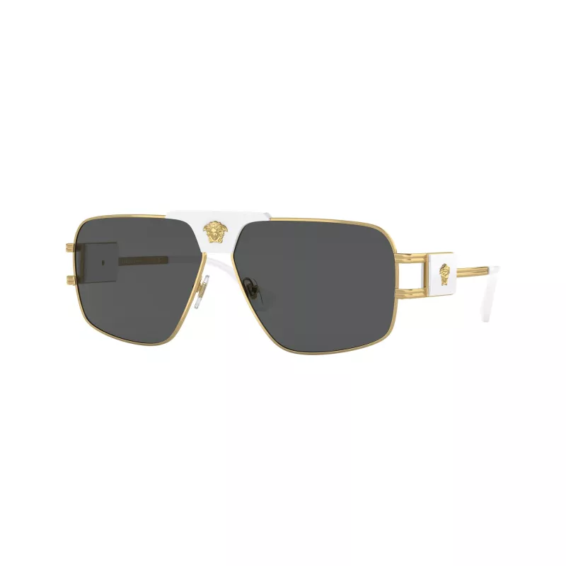 Versace VE2251-147187 gafas de sol hombre Pilot, montura Gunmetal, lentes grises, 63/12/145 mm