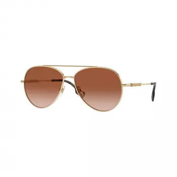 Burberry BE3147-110913 gafas de sol mujer Cat-Eye, montura dorado pálido, lentes marrón degradado, 58mm