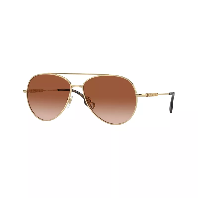 Burberry BE3147-110913 gafas de sol mujer Cat-Eye, montura dorado pálido, lentes marrón degradado, 58mm