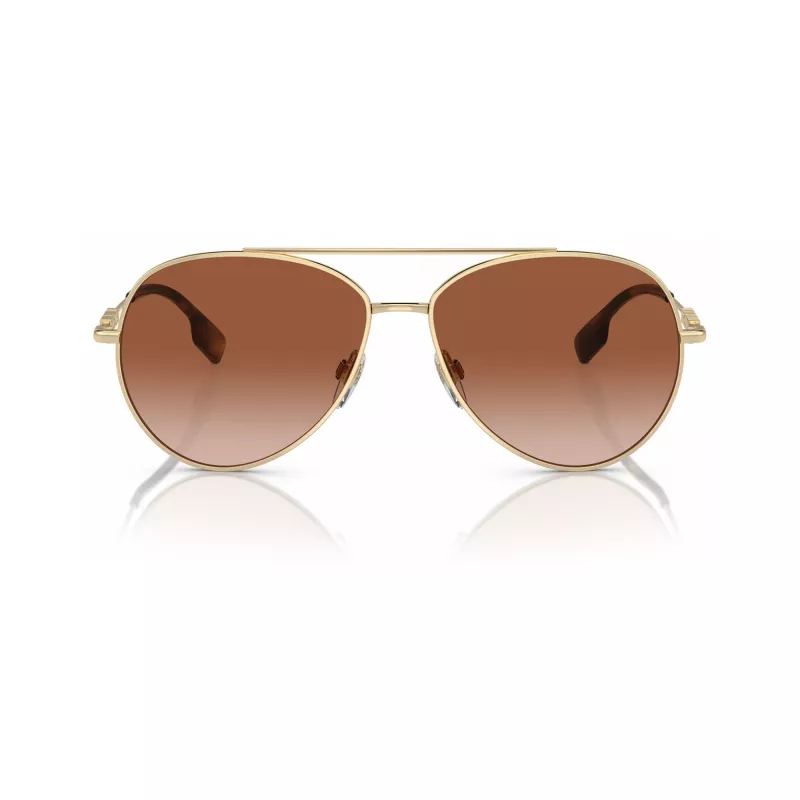 Burberry BE3147-110913 gafas de sol mujer Cat-Eye, montura dorado pálido, lentes marrón degradado, 58mm
