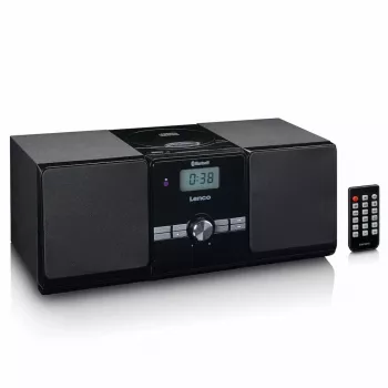 Microcadena Lenco MC-030BK con Bluetooth, CD, radio FM, USB, AUX, negra