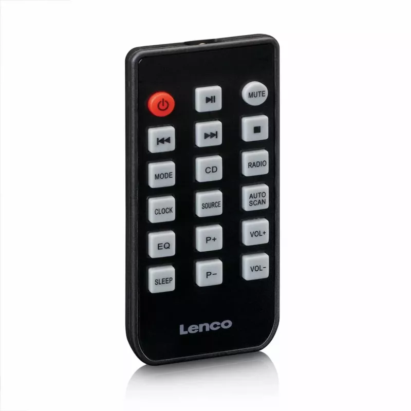 Microcadena Lenco MC-030BK con Bluetooth, CD, radio FM, USB, AUX, negra