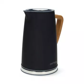 Hervidor eléctrico Gastronoma 18130006, 1,7 L, 2200 W, acero inoxidable, negro, inalámbrico, base 360°