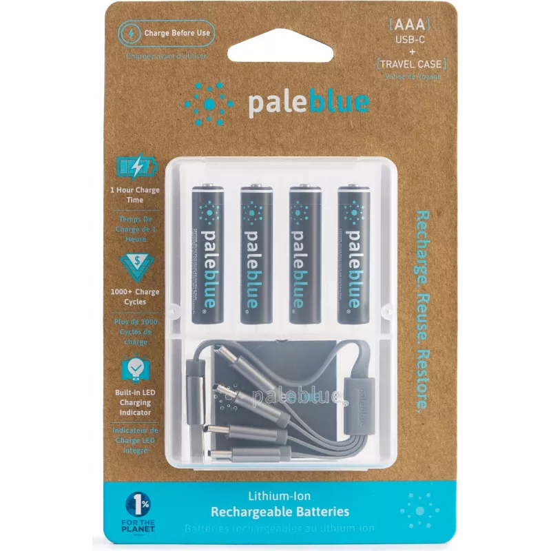 Pila AAA de litio recargable por USB-C Pale Blue PB-AAA-C