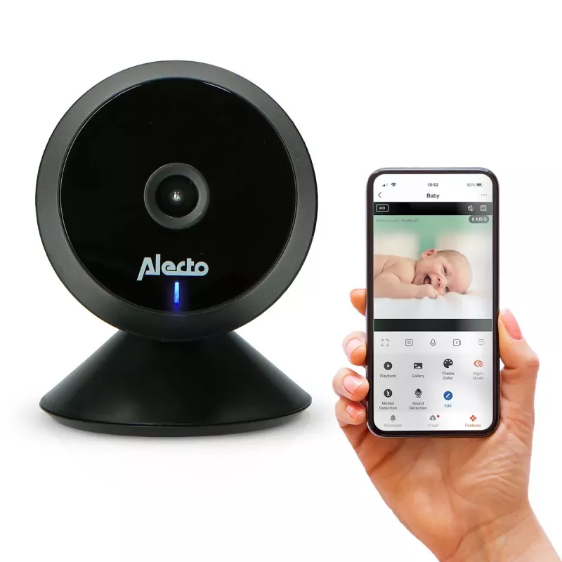 Vigilabebés digital con vídeo Alecto SMARTBABY5BK, 2,4 GHz FHSS, LCD en color de 2,4