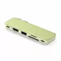 Satechi USB-C Snap Hub – Adaptador multipuerto con HDMI 4K, USB de 5Gbps, lector de tarjetas, PD 45W (Citrus)