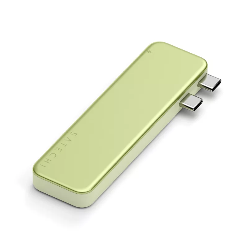 Satechi USB-C Snap Hub – Adaptador multipuerto con HDMI 4K, USB de 5Gbps, lector de tarjetas, PD 45W (Citrus)