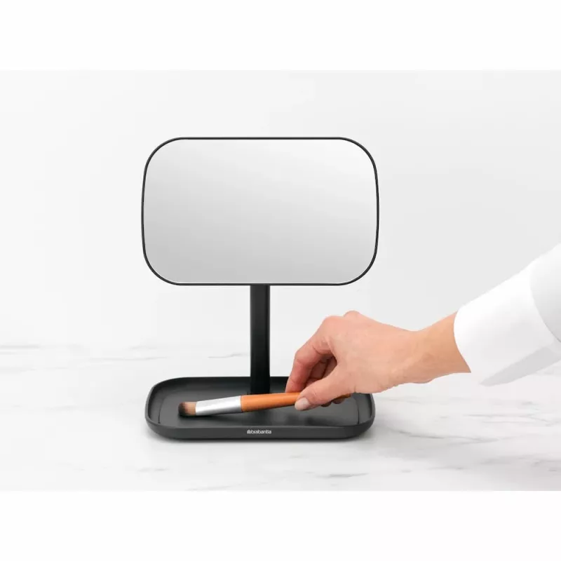 Espejo de pared con estante Brabantia ReNew, gris oscuro