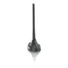 PHILIPS SDV5100/12 Antena de televisión de interior con amplificación de 18 dB, UHF/VHF/FM, negro