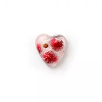 LEKUE Molde de hielo con forma de corazón con tapa, rojo, 18 cavidades, silicona platino
