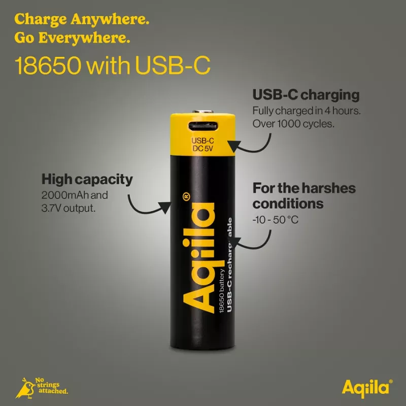 AQIILA AQ18018650398C1 Batería NiMH recargable USB-C, 1,2 V, 1 ud.
