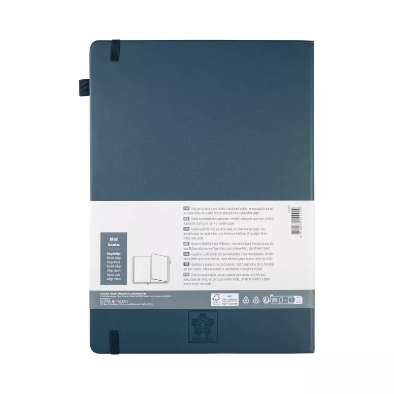 Sakura Cuaderno DIN A4 cuadriculado, tapa dura azul índigo oscuro, 160 páginas, 1 ud. (94156805)