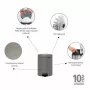 Brabantia NewIcon Cubo de pedal 5L, Mineral Concrete Grey