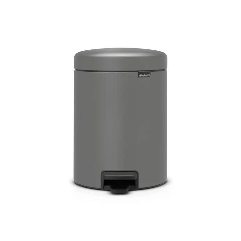 Brabantia NewIcon Cubo de pedal 5L, Mineral Concrete Grey