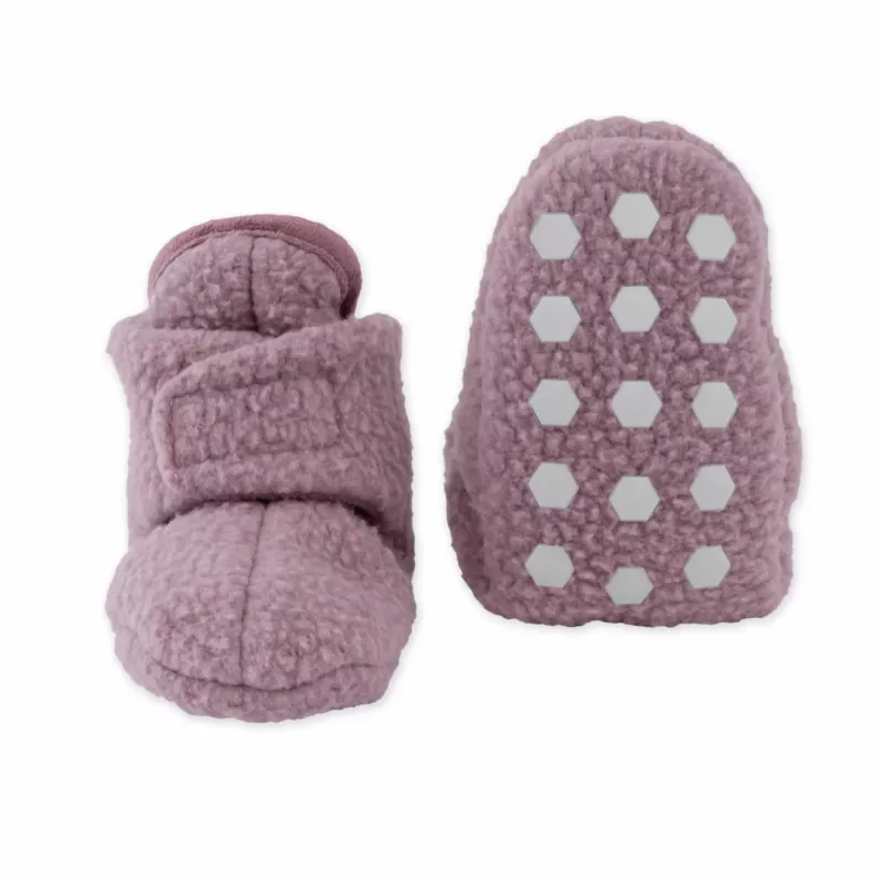 Lodger Slipper zapatillas de casa de bebé Teddy, rosa, 6-12 meses, suela antideslizante, fleece