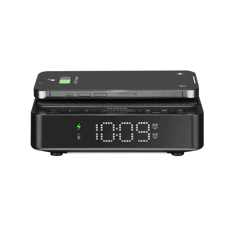 AIWA CR-30/BK despertador digital con pantalla LED, radio FM/PLL, negro