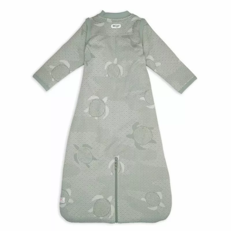 Lodger Hopper Matcha Turtle saco de dormir de bebé con mangas desmontables, seda, 68/80 cm