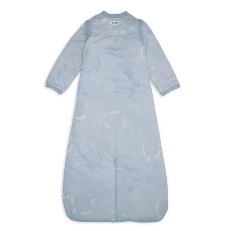 Lodger Hopper Matcha Turtle saco de dormir de bebé con mangas desmontables, Blue Fogg, 68/80