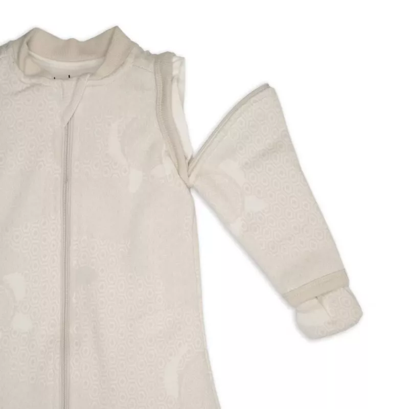 Lodger Hopper Matcha Turtle Saco de dormir para bebé con mangas desmontables, abedul, 50/62