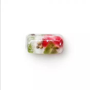 LEKUE Cubitera rectangular con tapa, 14 cubos, rojo