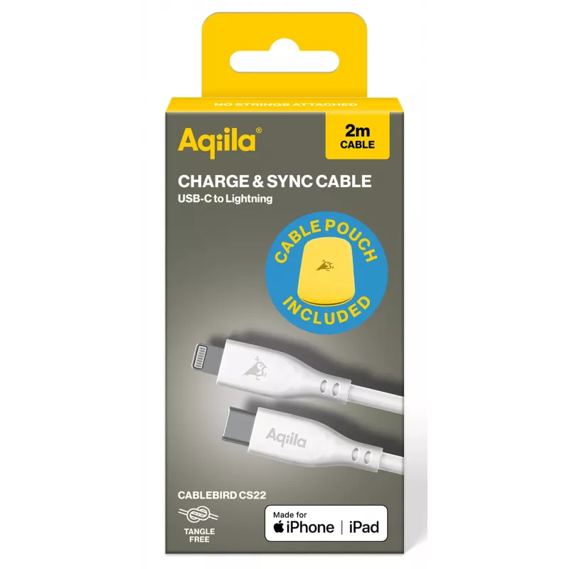 AQIILA 4SI843 Cable de carga y sincronización USB-C a Lightning 2m 60W PD AQCBPBIC4SI843