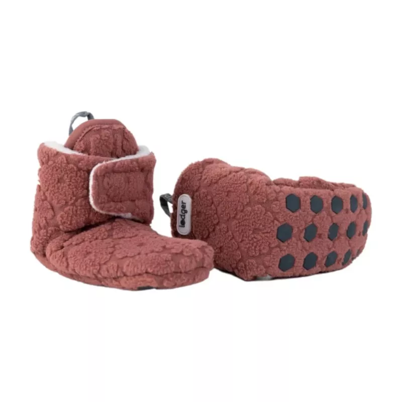 Lodger Slipper Folklore Fleece Zapatillas de casa para bebé, 6-12 meses, Rosewood